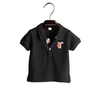 Polo à plaquette en check - Navy