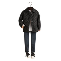 Veste matelassée doublée à motif check - Black
