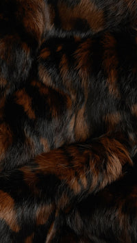 Écharpe imprimée en fourrure de lapin - Dark Camel