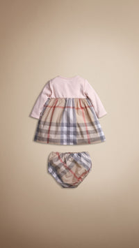 Robe à touches de check - Ice Pink