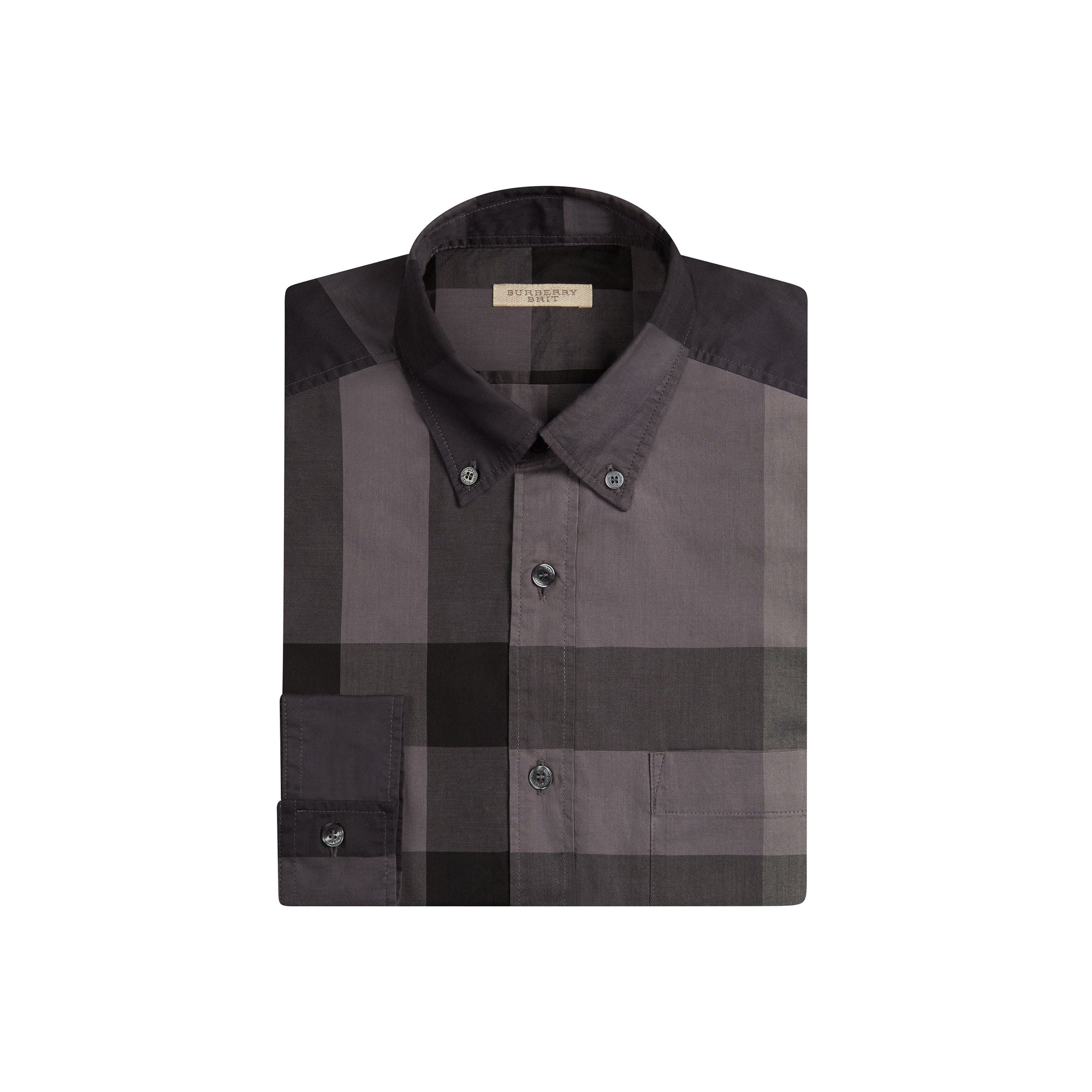 Chemise en coton à motif Giant exploded check - Charcoal