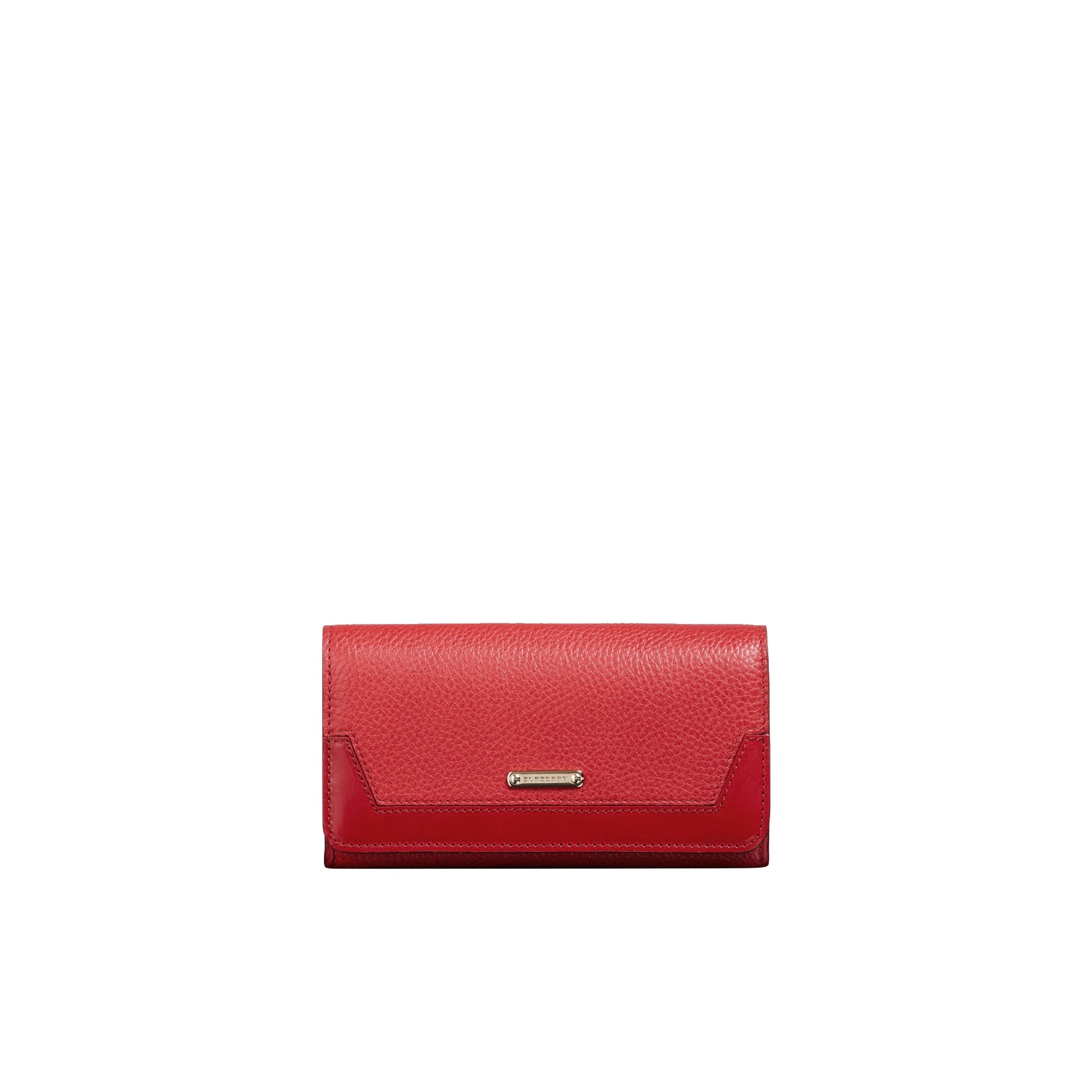 Portefeuille continental en cuir grainé - Military Red