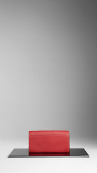 Portefeuille continental en cuir grainé - Military Red