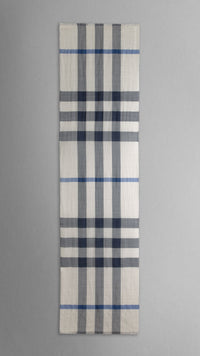 Écharpe en check laine et soie - Chalk White Check