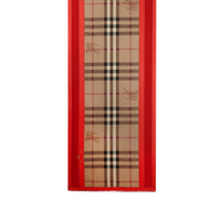 Écharpe en haymarket check avec bordure - Pomegranate Pink