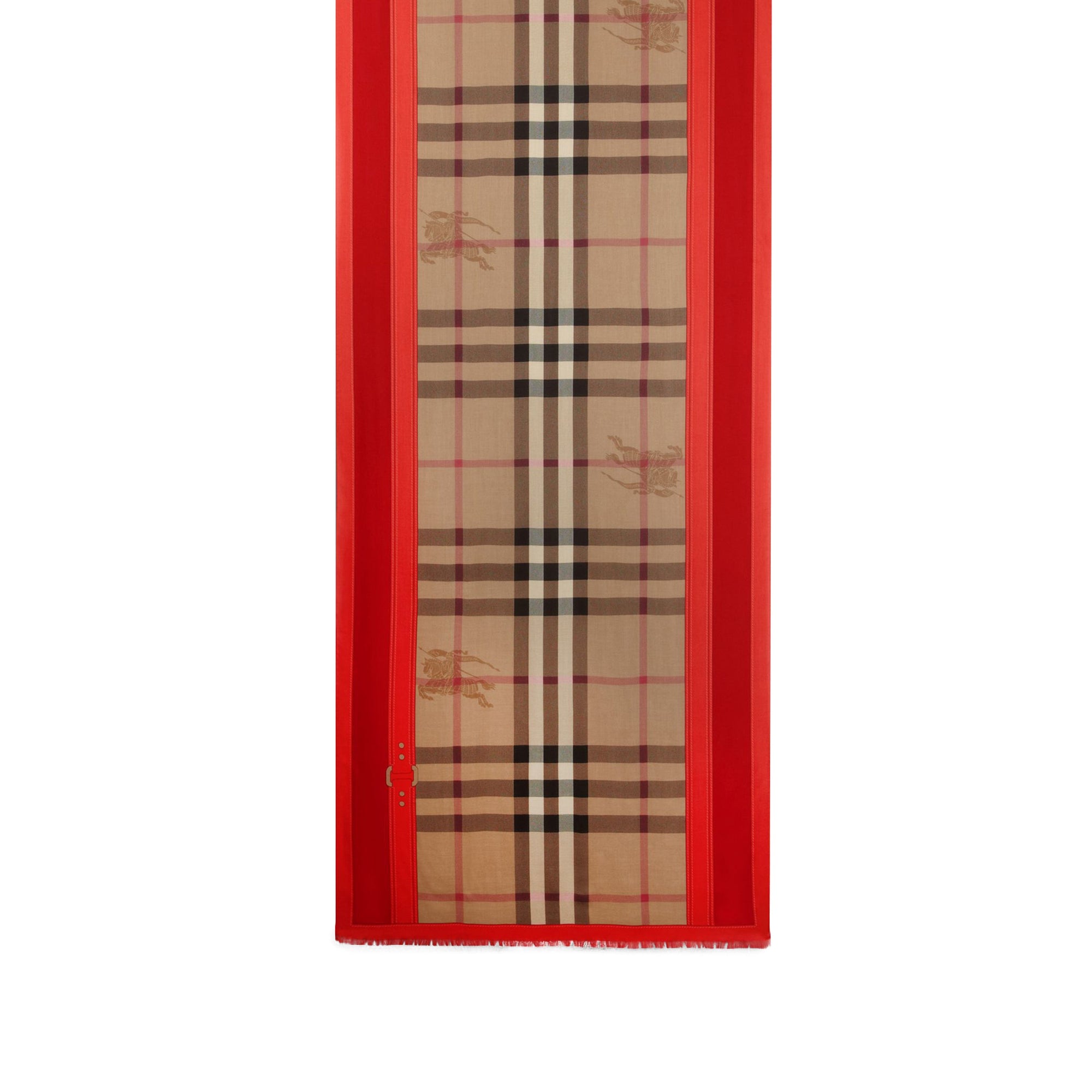 Écharpe en haymarket check avec bordure - Pomegranate Pink