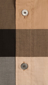 Chemise en coton à motif Giant exploded check - Camel