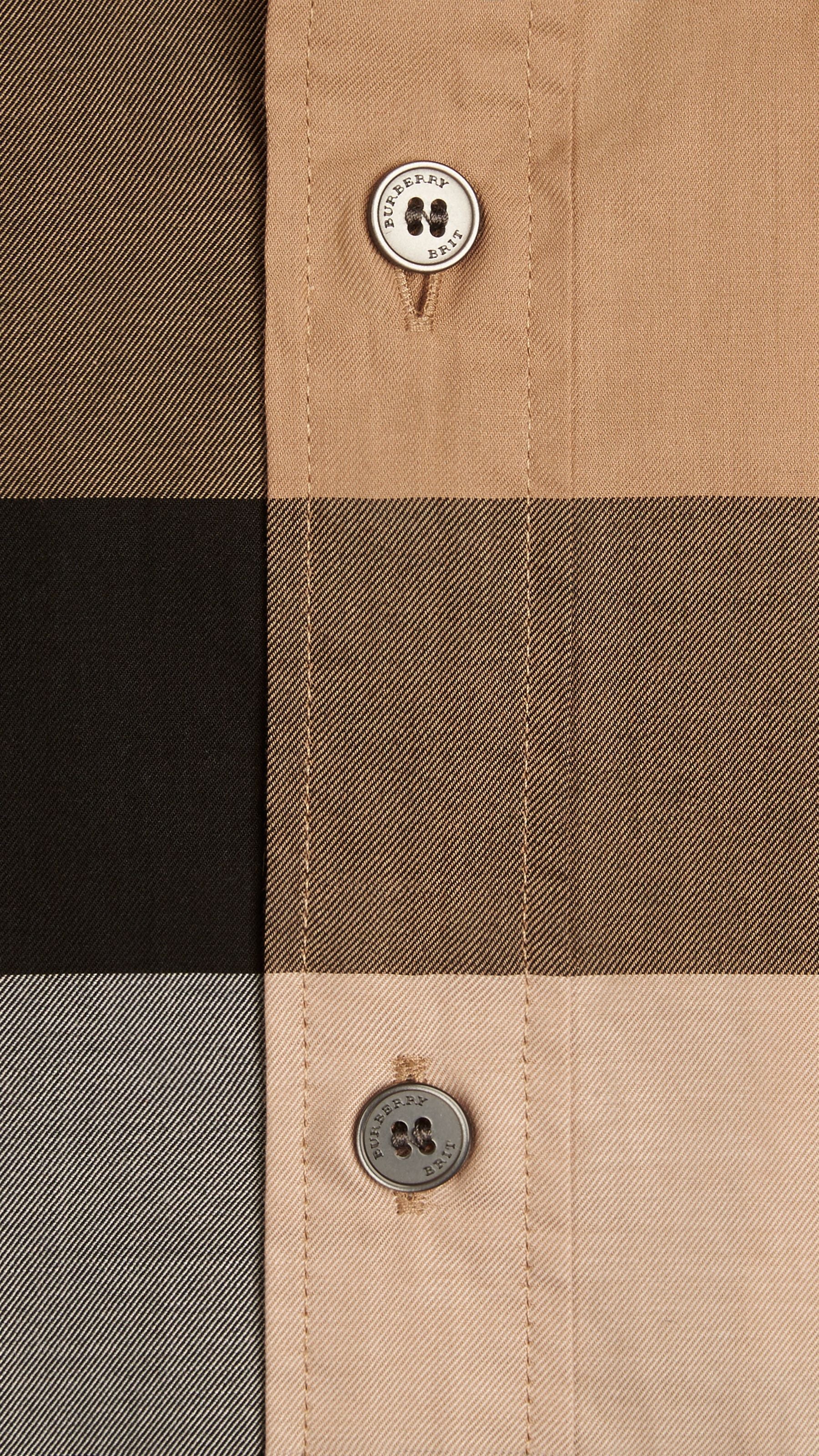 Chemise en coton à motif Giant exploded check - Camel
