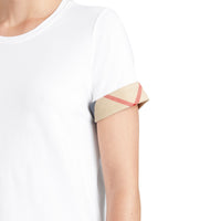 T-shirt en coton extensible avec revers à motif check - White