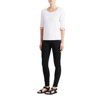 Haut en coton extensible avec revers à motif check - White