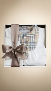 Set cadeau deux pièces pour bébé en coton - White
