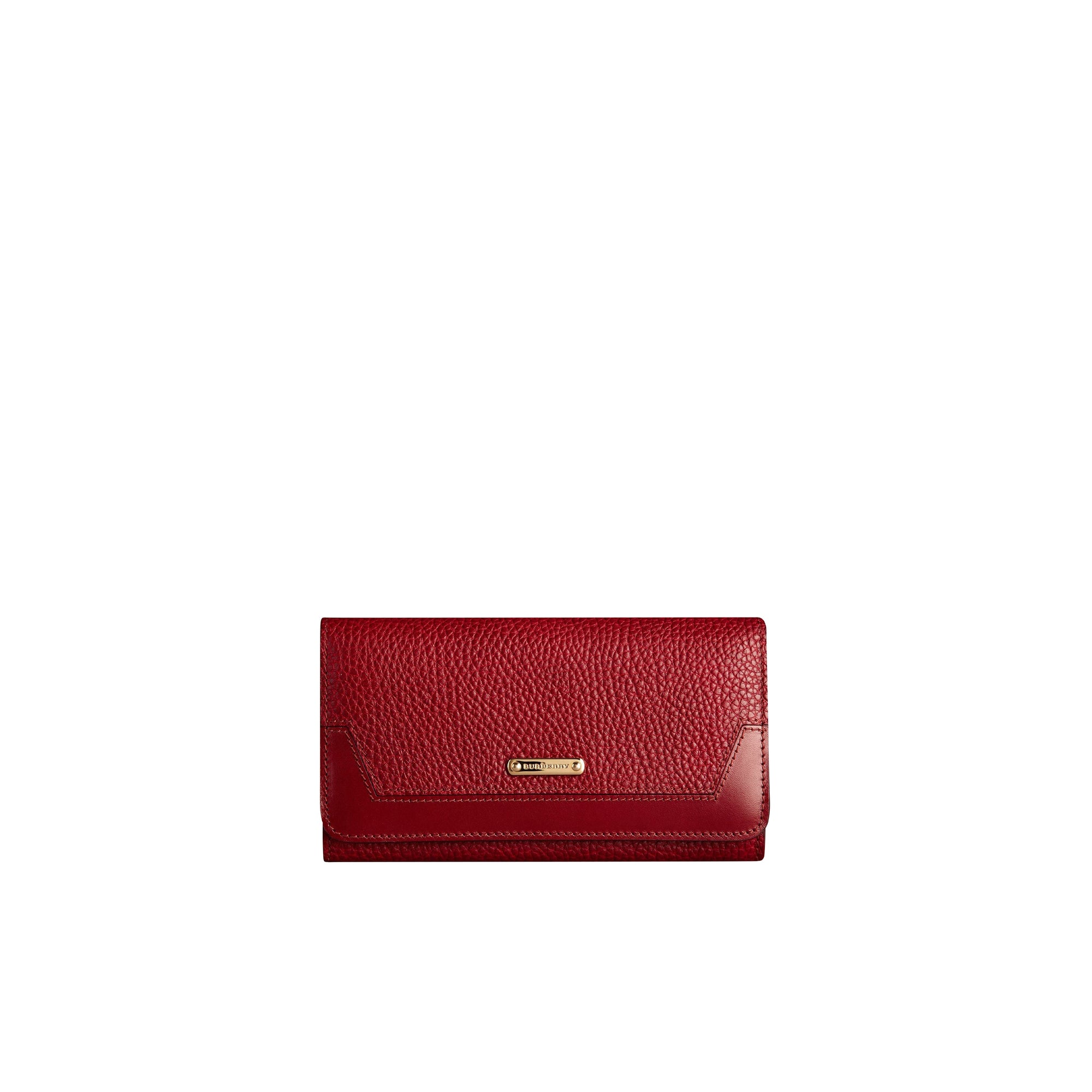 Portefeuille continental en cuir grainé - Blood Red