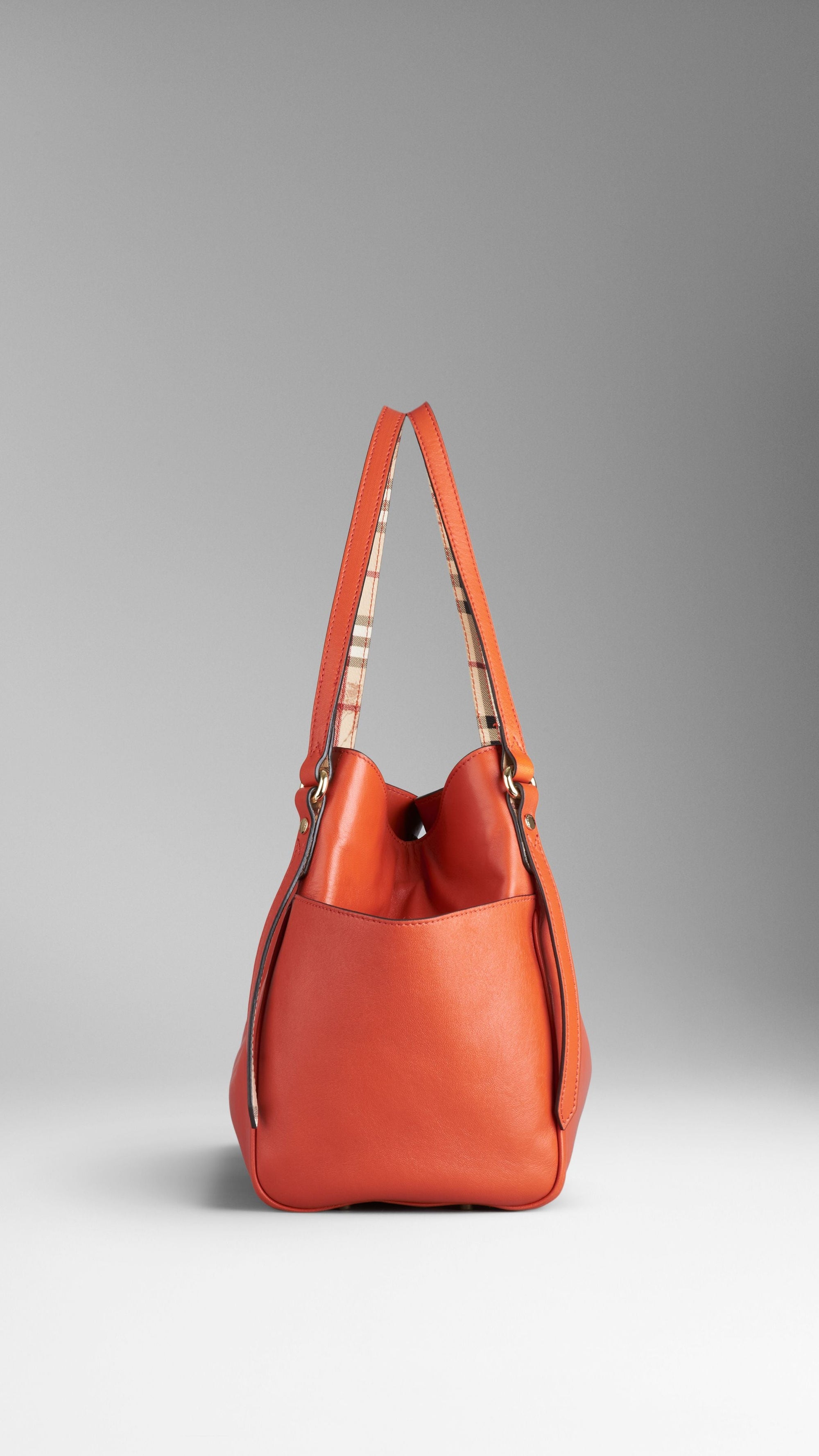 Petit sac tote en nappa - Burnt Amber