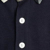 Polo avec col en check - True Navy