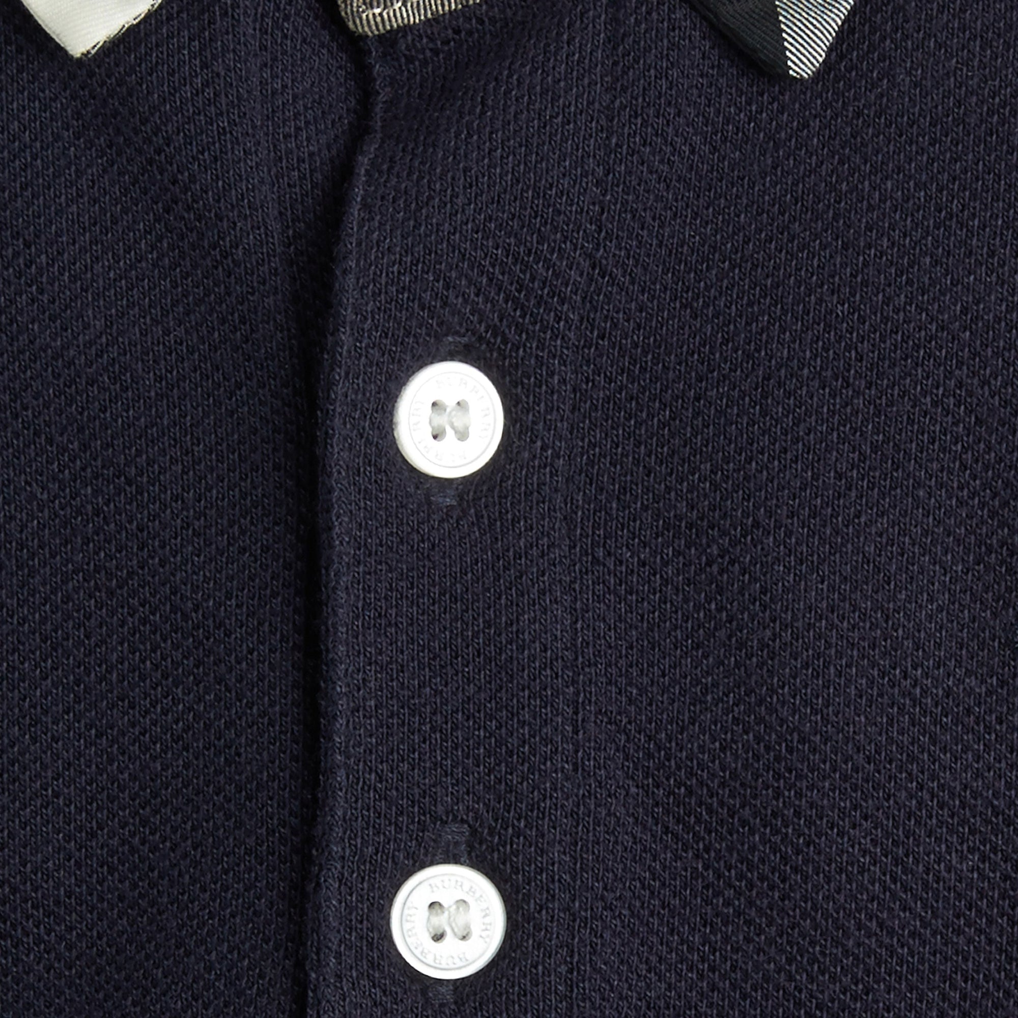 Polo avec col en check - True Navy