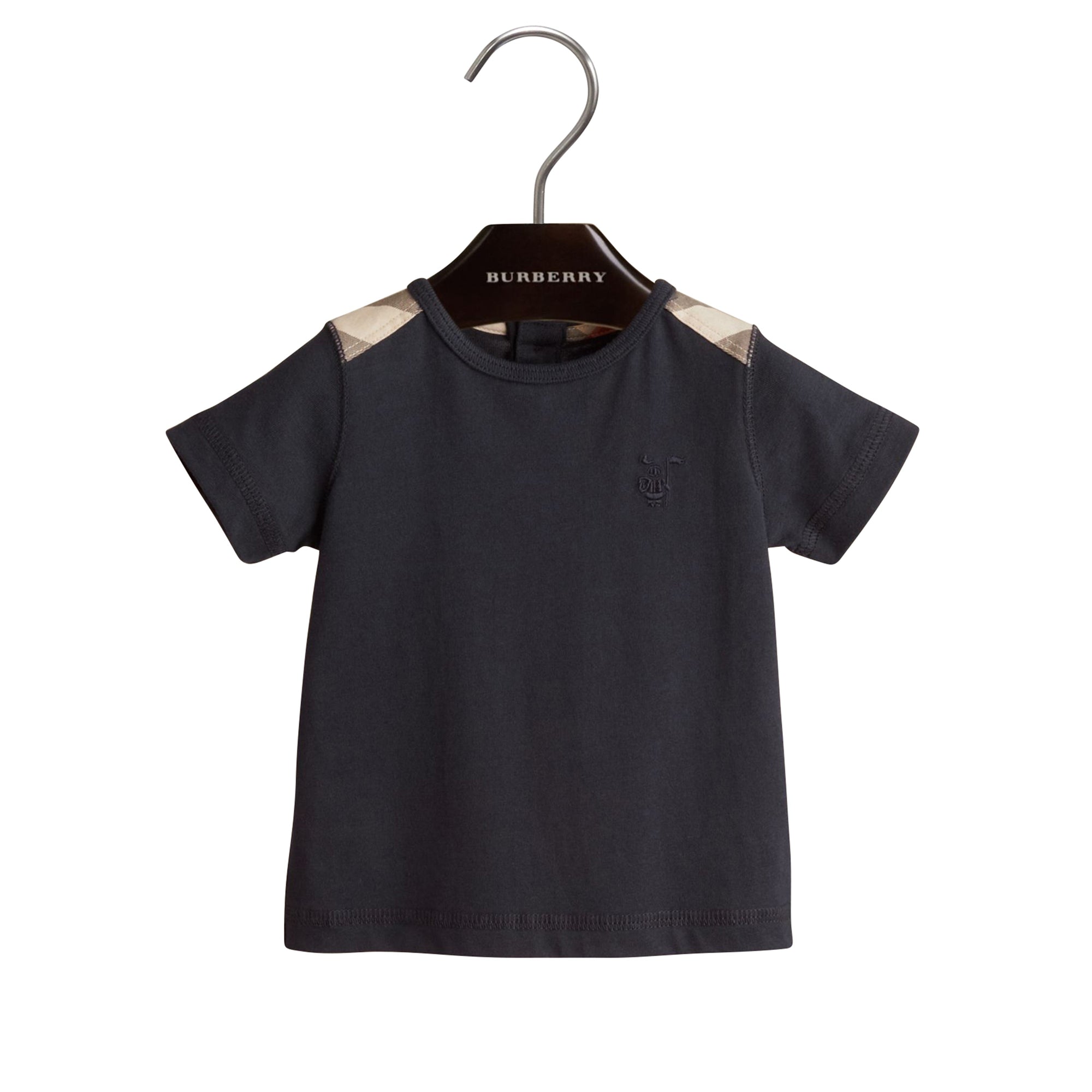 T-shirt avec touches de check - True Navy
