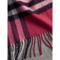Écharpe en cachemire à motif check classique - Fuchsia Pink