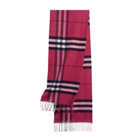 Écharpe en cachemire à motif check classique - Fuchsia Pink