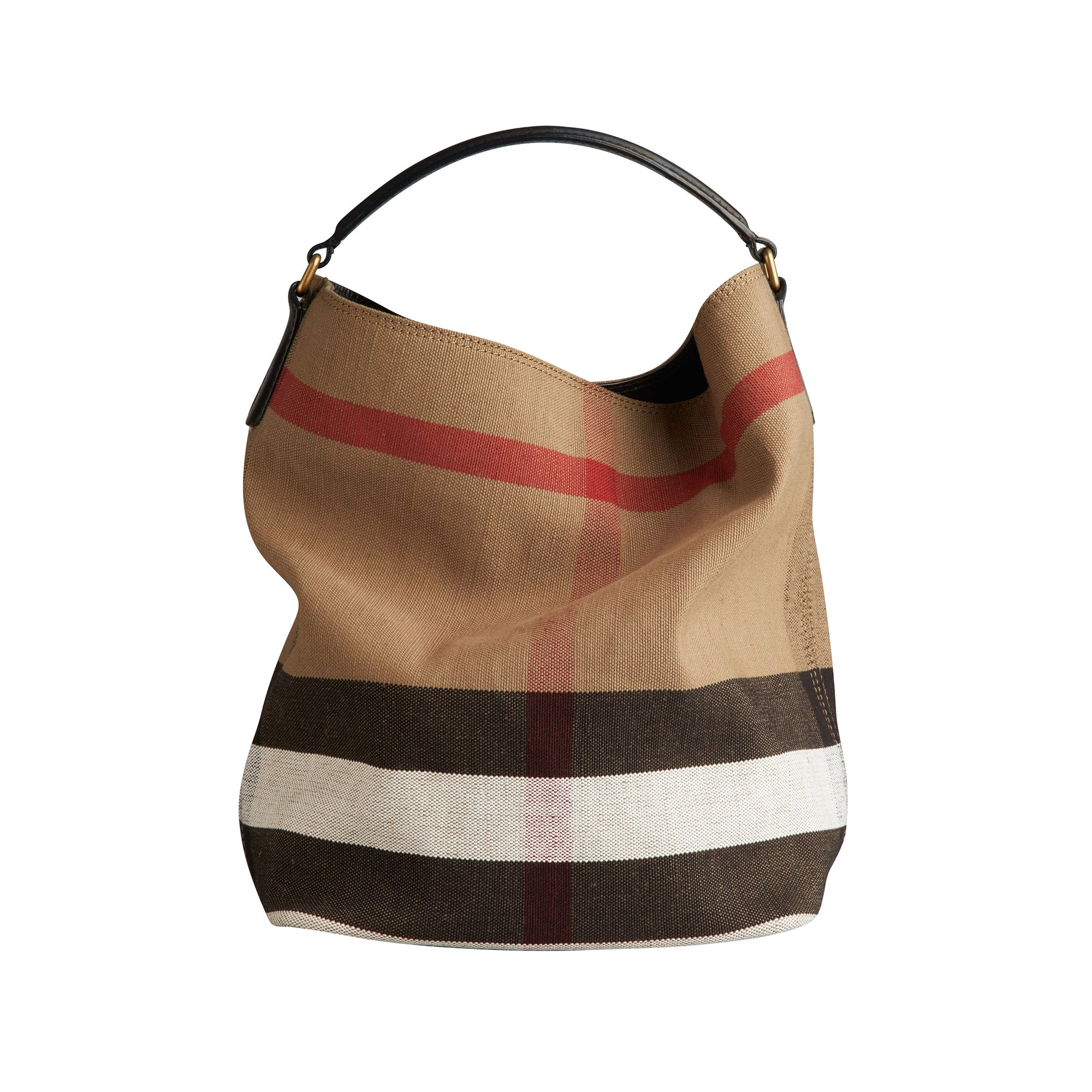 Sac hobo medium à motif Canvas check - Black