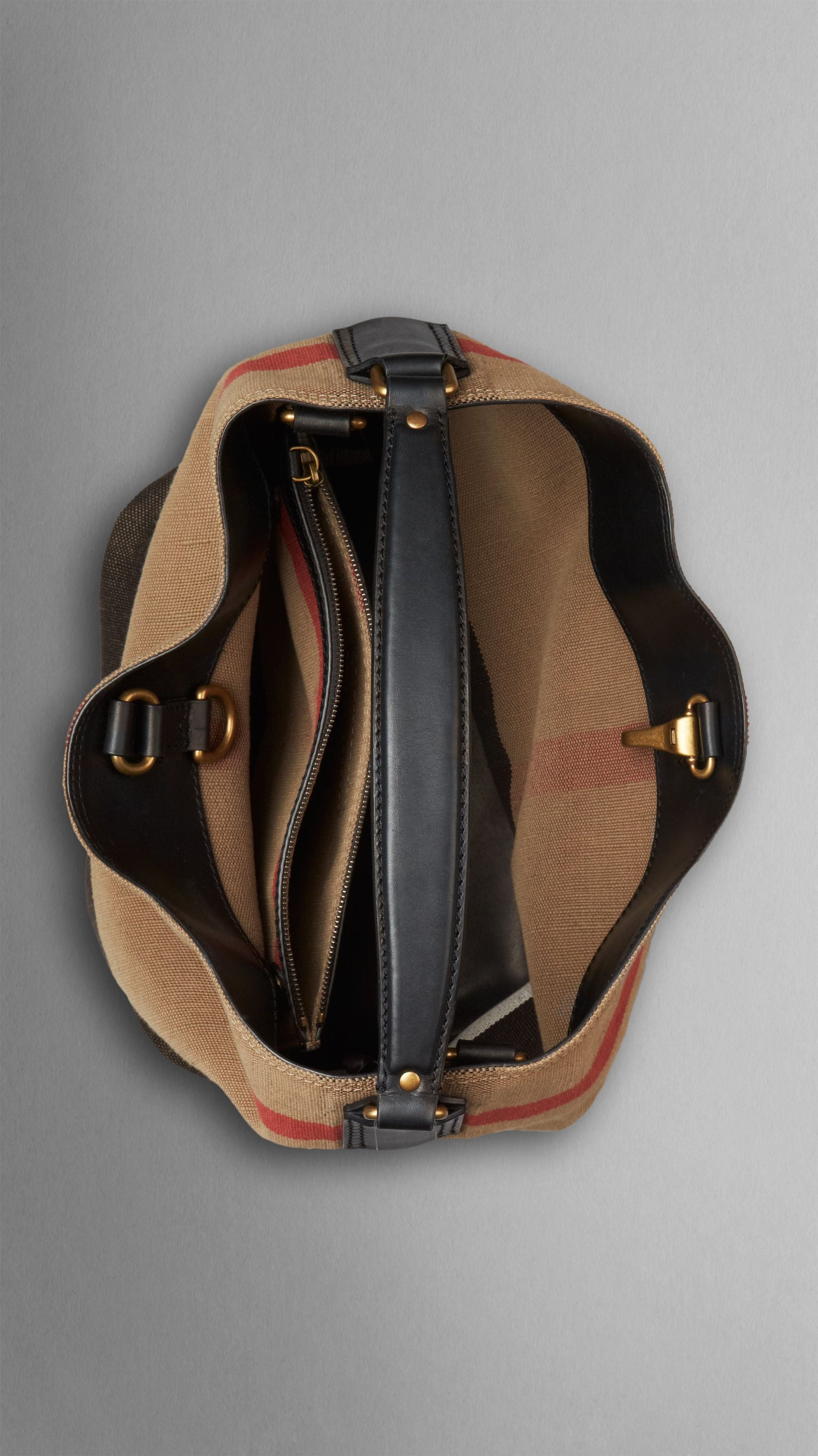 Sac hobo medium à motif Canvas check - Black
