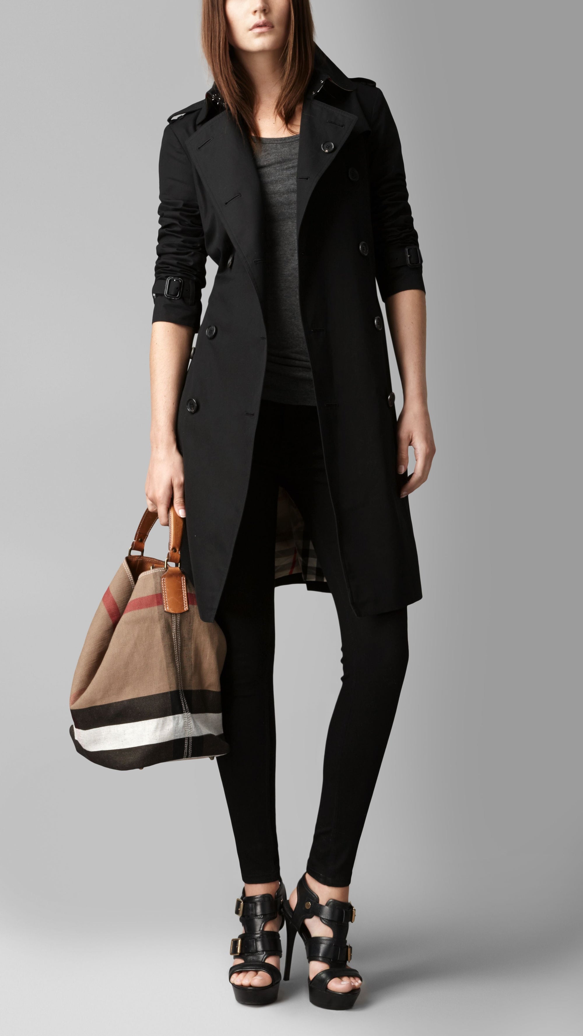 Sac hobo medium à motif Canvas check - Black