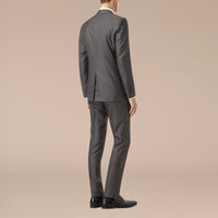 Costume de coupe étroite en laine et soie - Dark Grey Melange