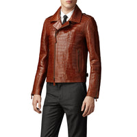 Perfecto en cuir d'alligator - Cognac