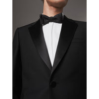 Smoking de coupe moderne semi-entoilé en laine et mohair - Black