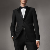 Smoking de coupe moderne semi-entoilé en laine et mohair - Black