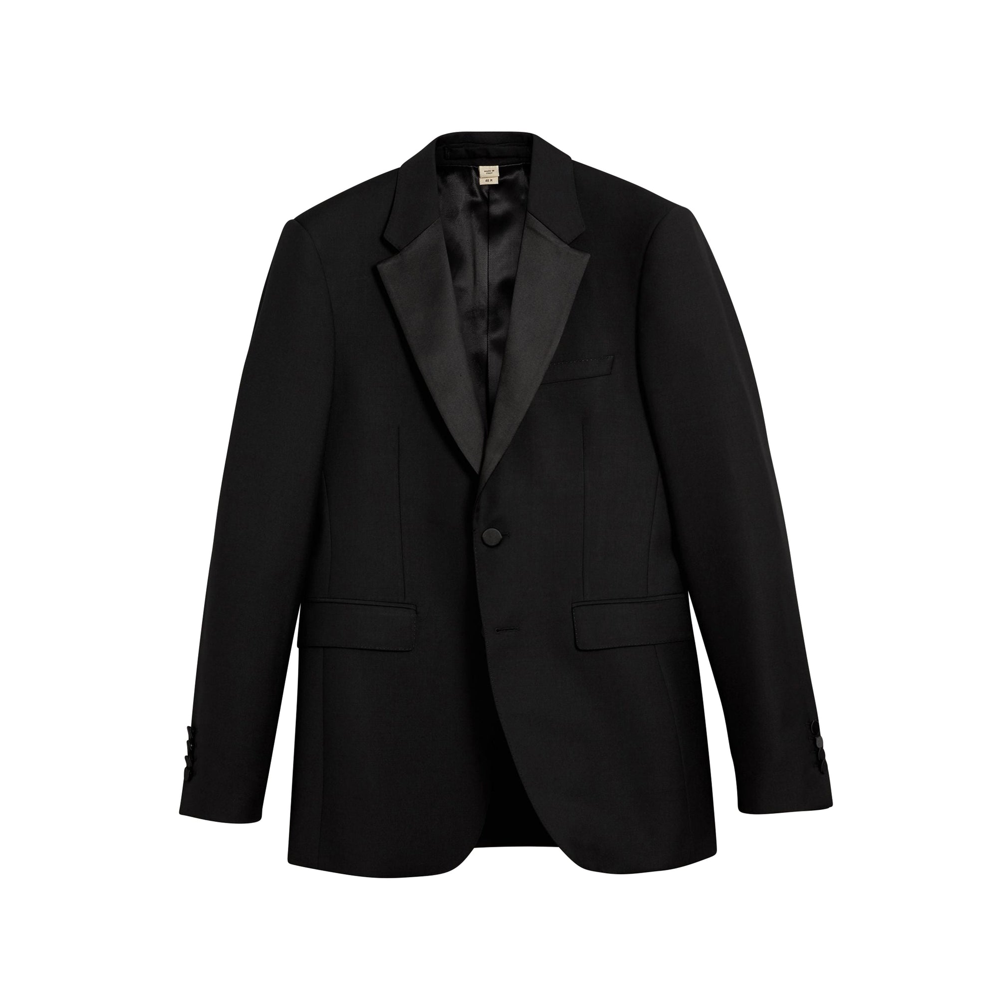 Smoking de coupe moderne semi-entoilé en laine et mohair - Black