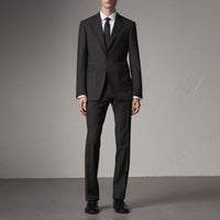 Costume de coupe moderne en laine vierge Travel Tailoring - Dark Grey Melange
