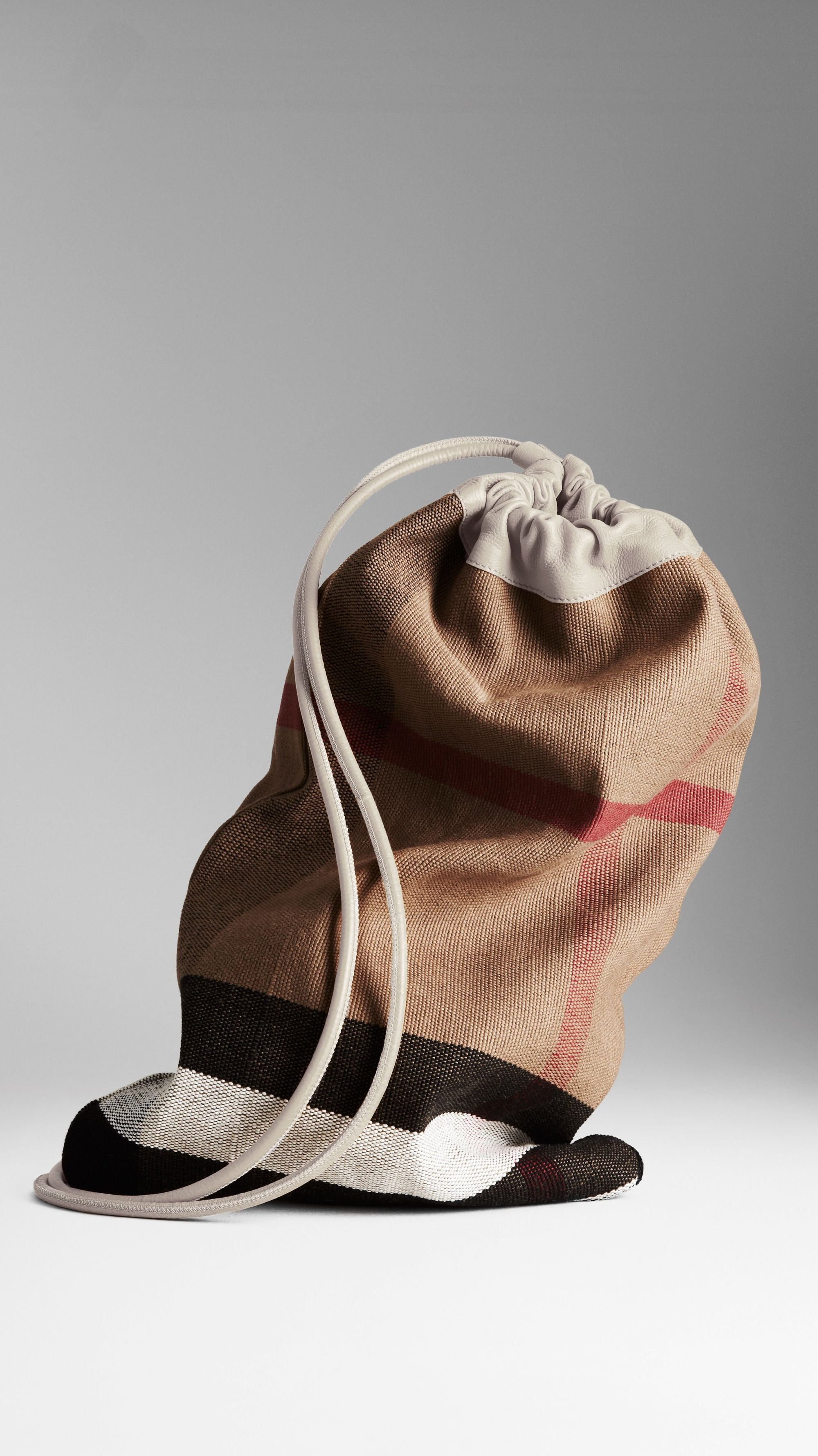 The Little Duffle en toile check - Ecru