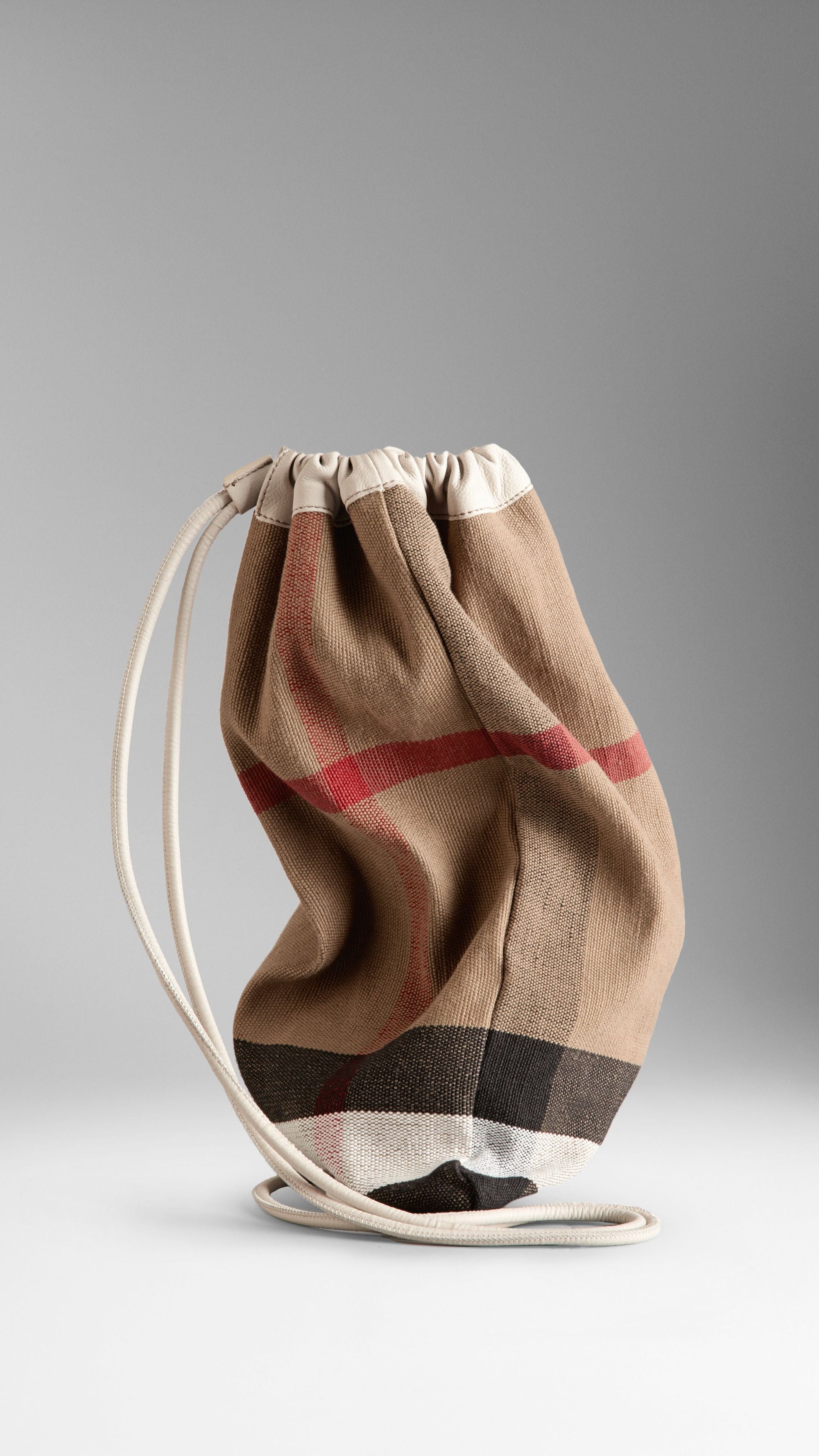 The Little Duffle en toile check - Ecru