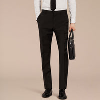 Pantalon de coupe slim en laine mohair - Black