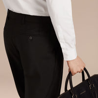 Pantalon de coupe slim en laine mohair - Black