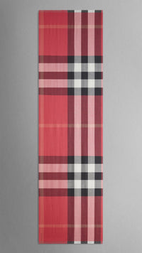 Foulard en soie et cachemire à motif check - Bright Rose Check