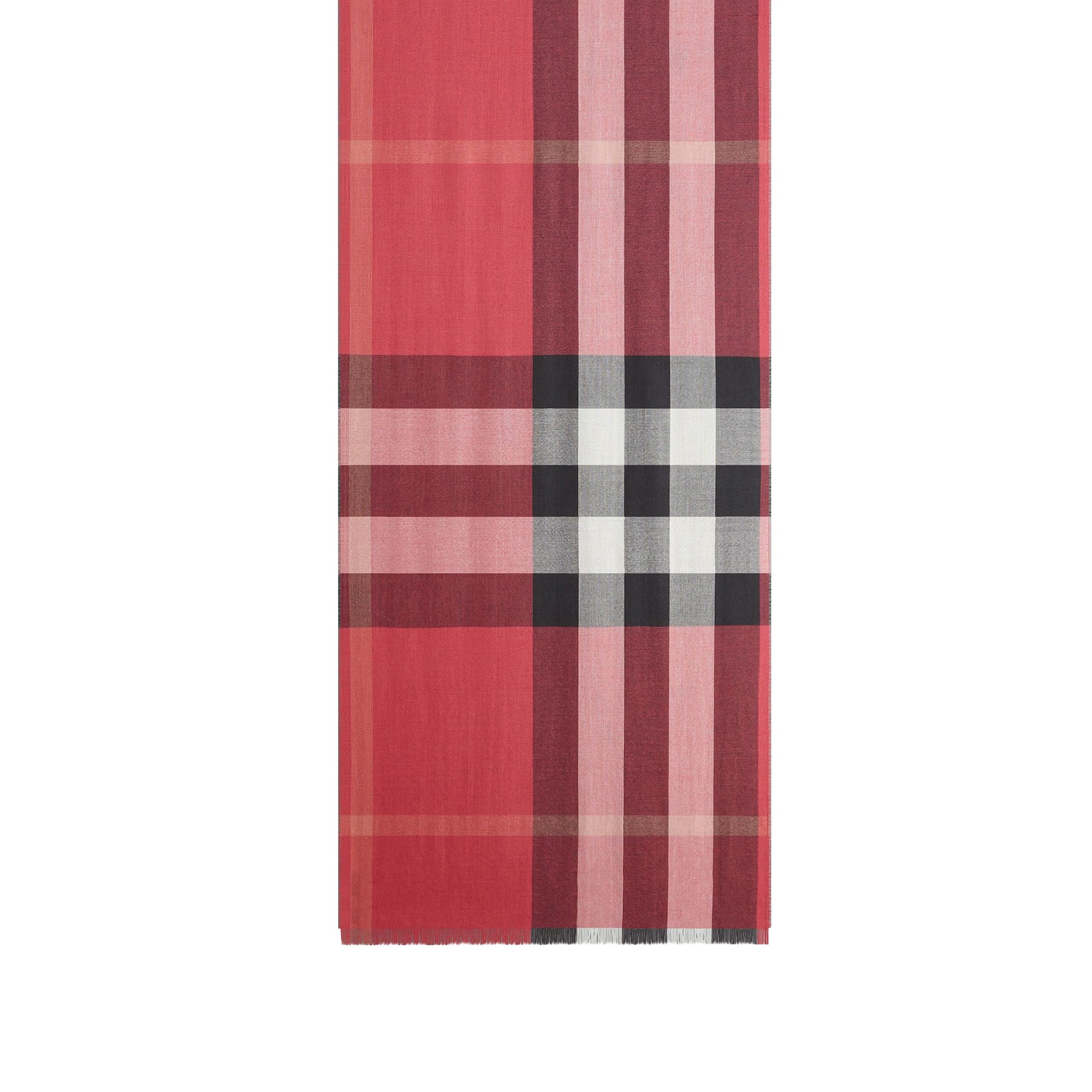 Foulard en soie et cachemire à motif check - Bright Rose Check