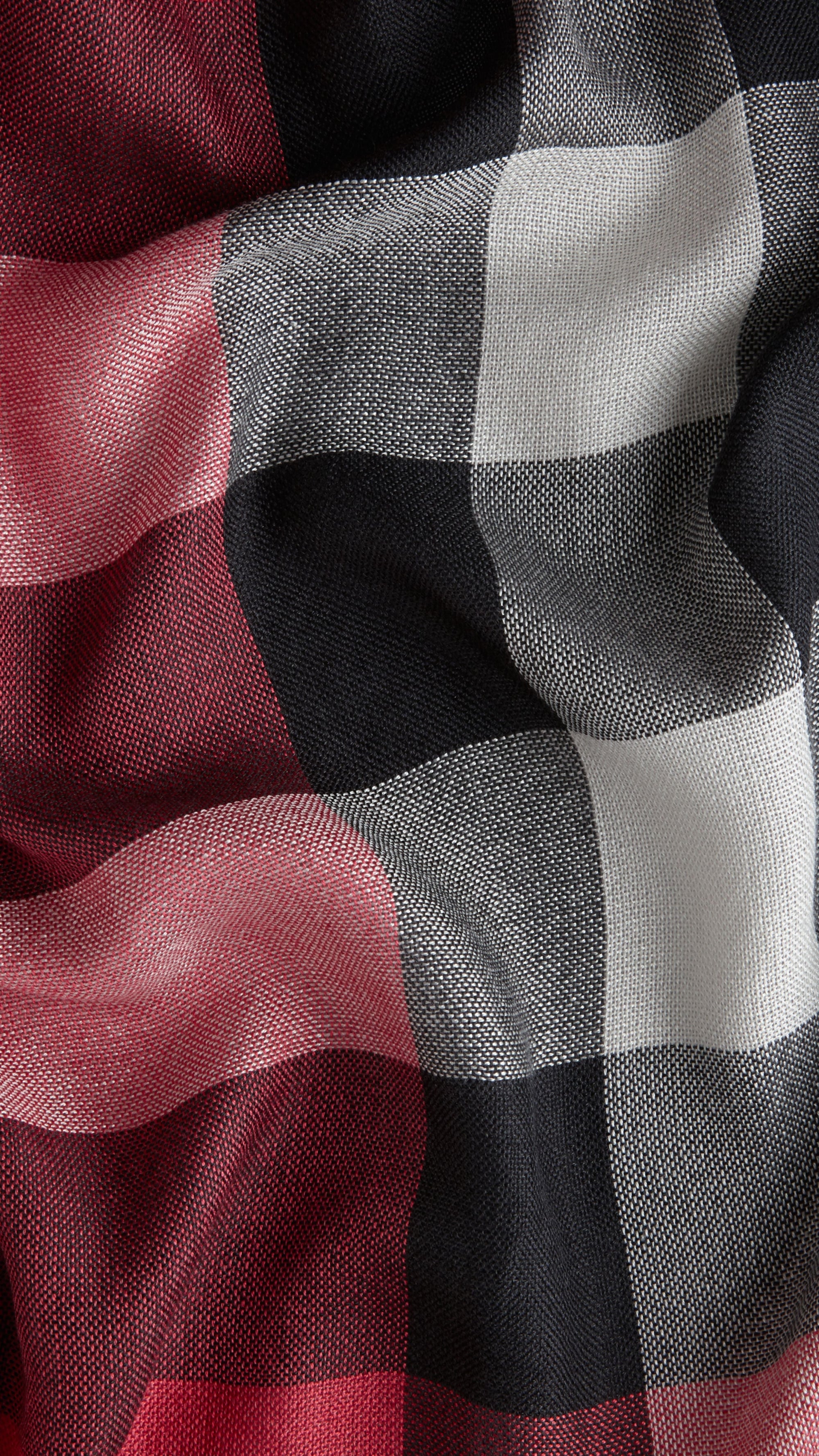 Foulard en soie et cachemire à motif check - Bright Rose Check