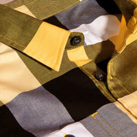 Chemise en coton à manches courtes avec motif check - Bright Yellow