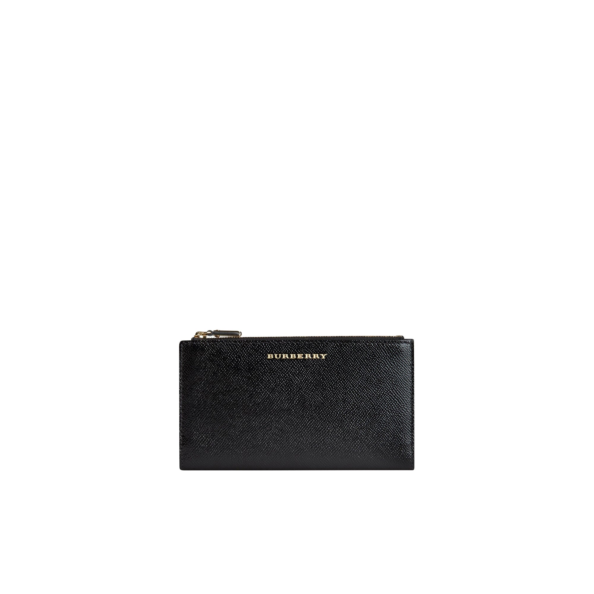 Portefeuille continental en cuir London verni - Black