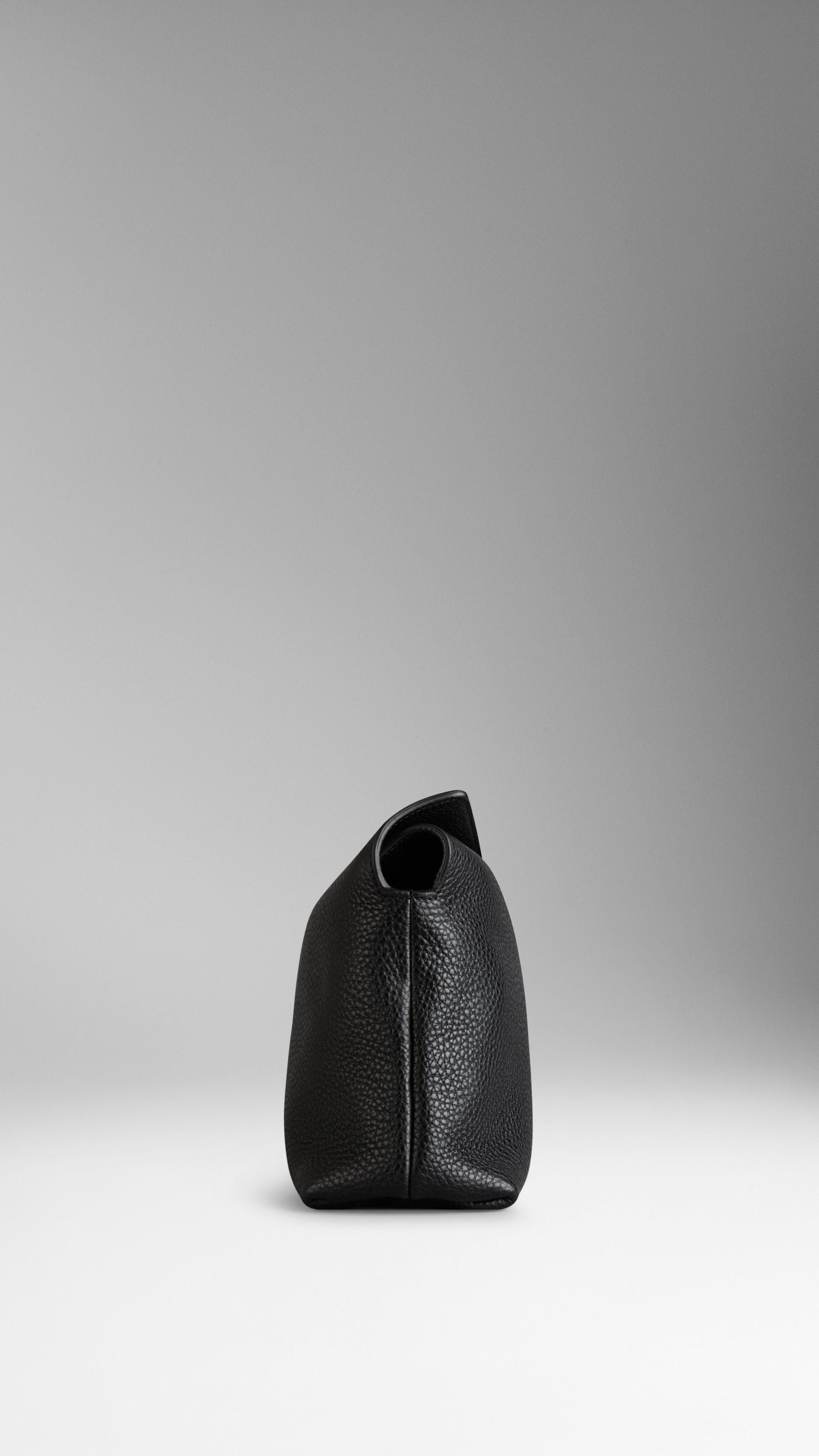 Petit clutch en cuir grainé - Black