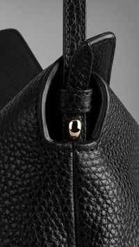 Petit clutch en cuir grainé - Black