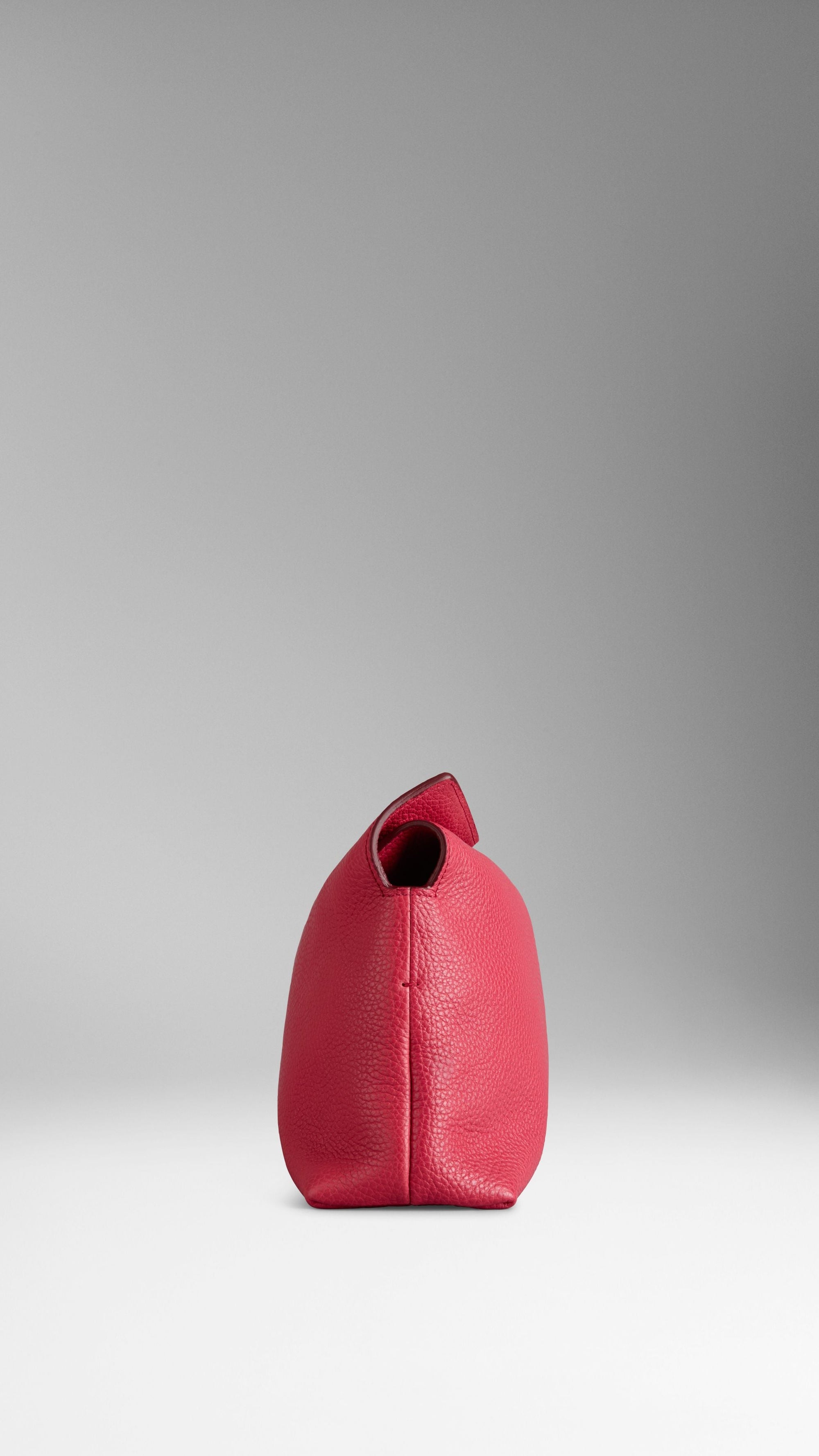 Petit clutch en cuir grainé - Pink Azalea