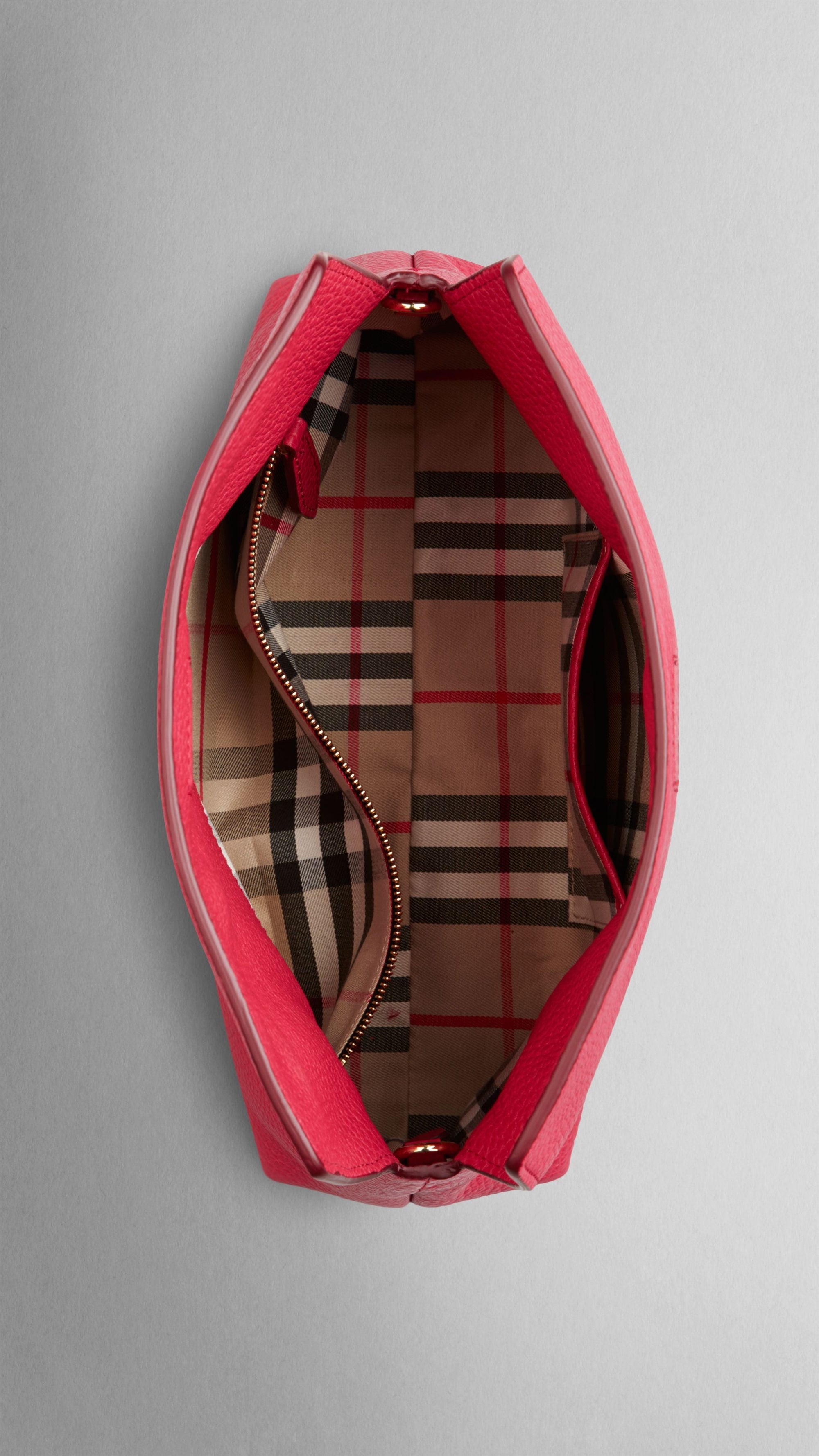 Petit clutch en cuir grainé - Pink Azalea