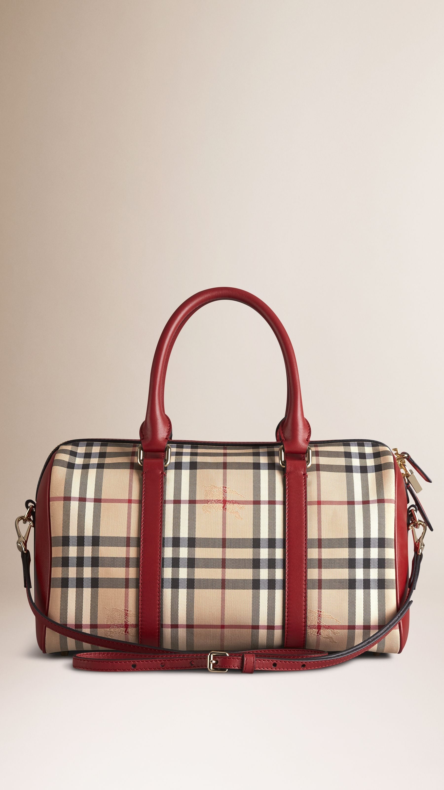 Sac The Alchester medium à motif Horseferry check - Honey & Parade Red