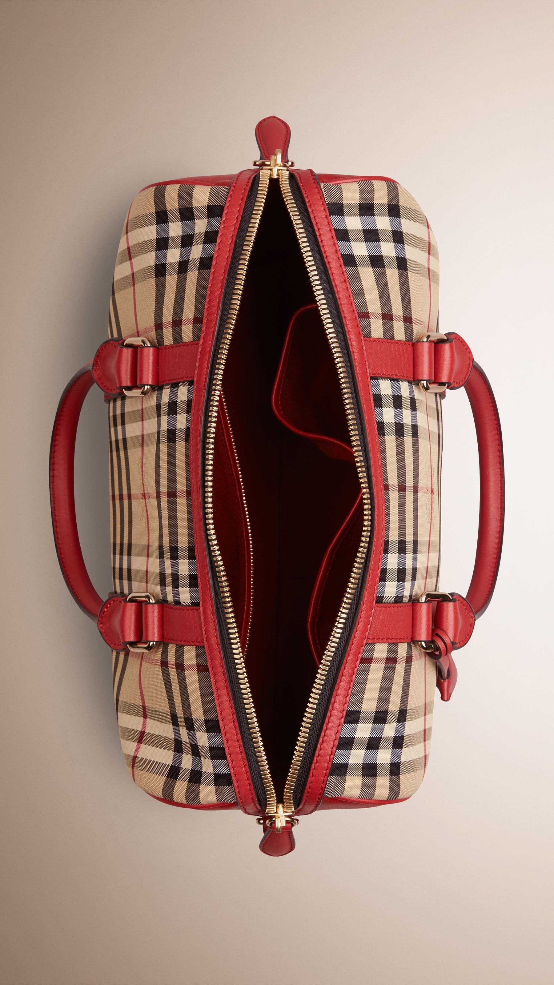 Sac The Alchester medium à motif Horseferry check - Honey & Parade Red