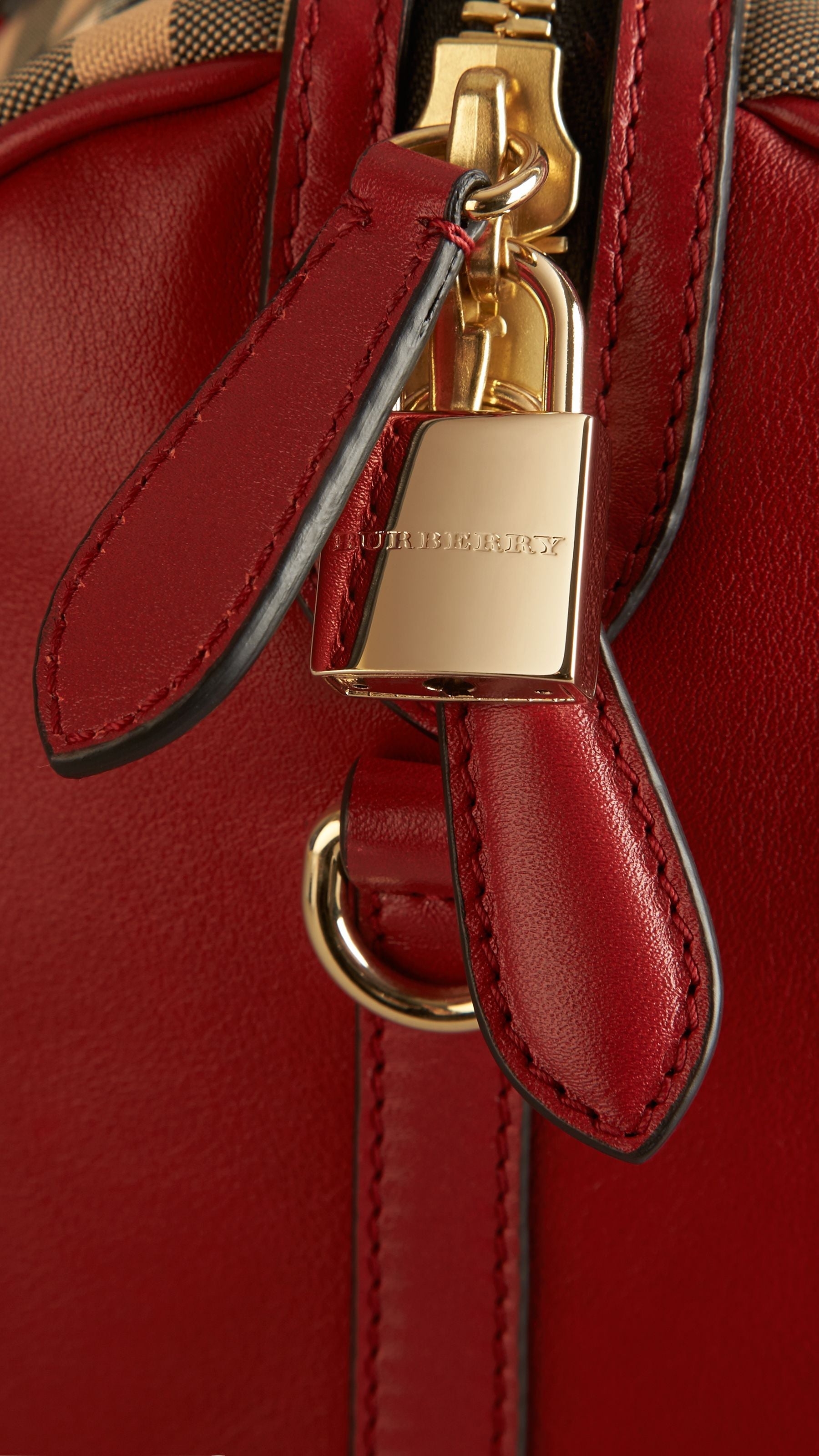 Sac The Alchester medium à motif Horseferry check - Honey & Parade Red