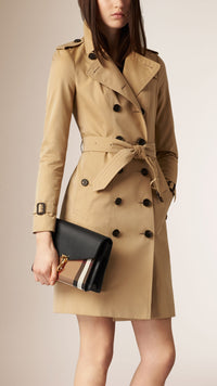 Petit sac à bandoulière en cuir house check et cuir - Black