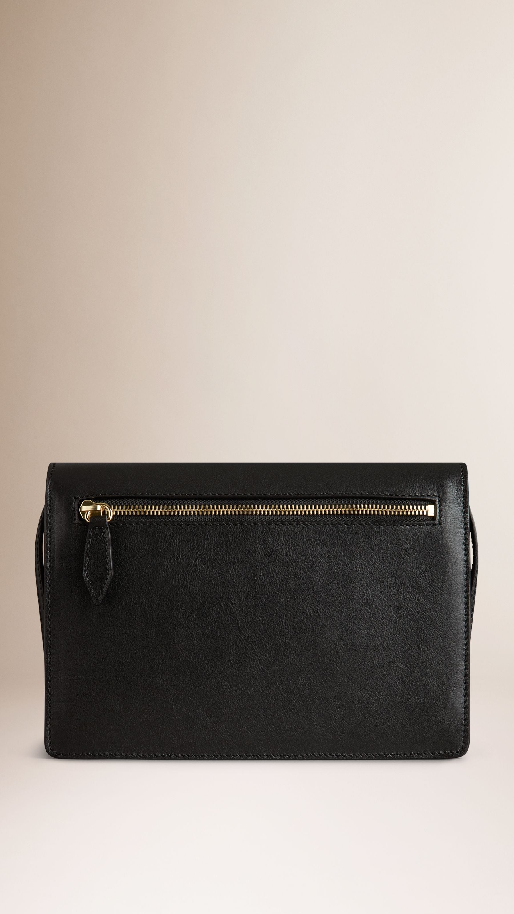 Petit sac à bandoulière en cuir house check et cuir - Black