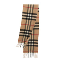 Mini écharpe classique en cachemire à motif check - Camel Check